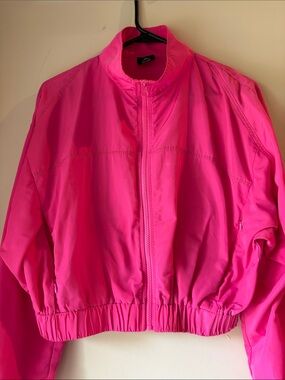 Cropped Hot Pink Bomber Jacket
